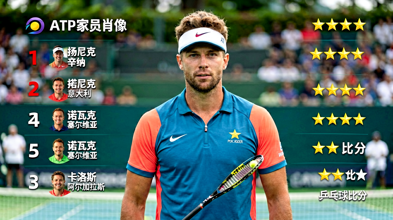 ATP男子网球世界排名第三球员肖像