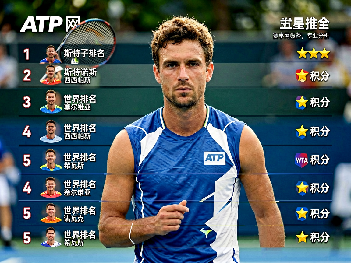ATP男子网球世界排名第五球员肖像